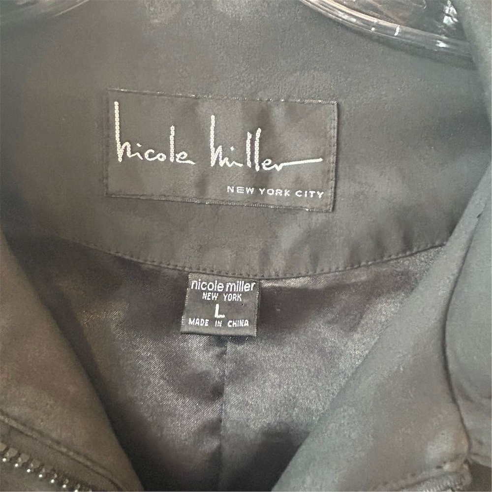 Nicole Miller Women's Black Basic Jacket Size L Z… - image 3